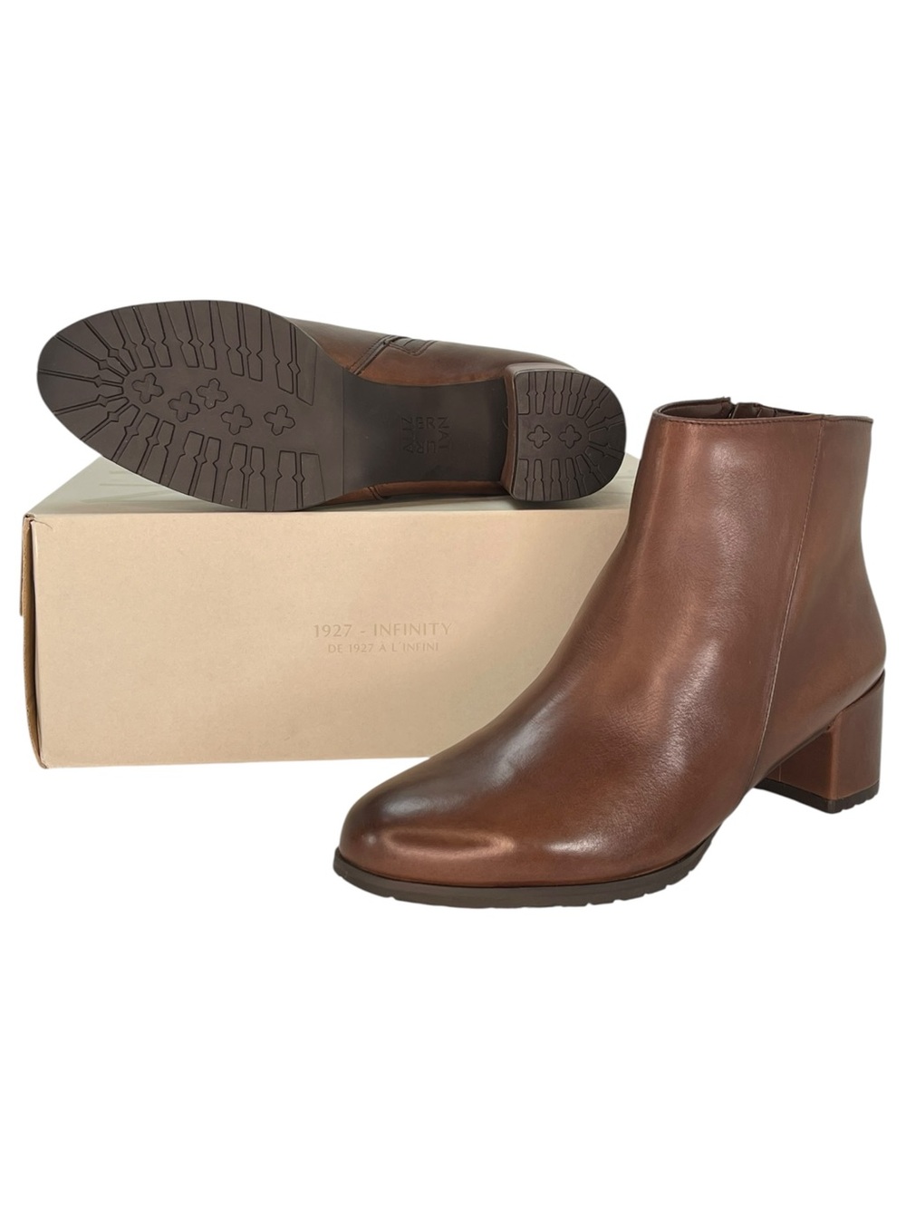 Naturalizer Joy Brown Leather Weatherproof Womens Ankle Boots Size 9.5M - Picture 12 of 13